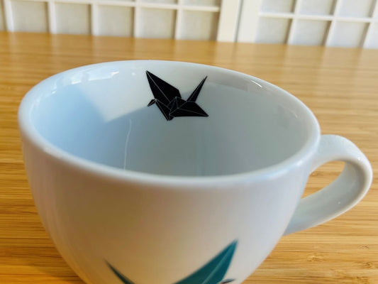 hrnek široký "Origami jeřáb" 480 ml