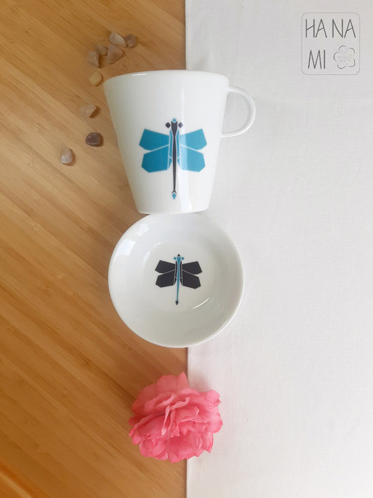 hrnek s podšálkem "Origami vážka" 200 ml