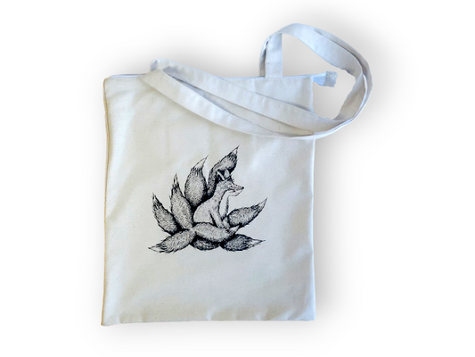 nákupní taška "Kyuubi no Kitsune" se zipem a vnitřní kapsou