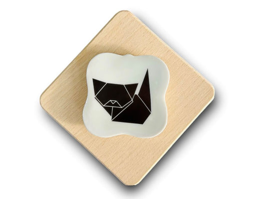 odkladač na hůlky čtvercový "Origami kočka" 5,5x5,5 cm