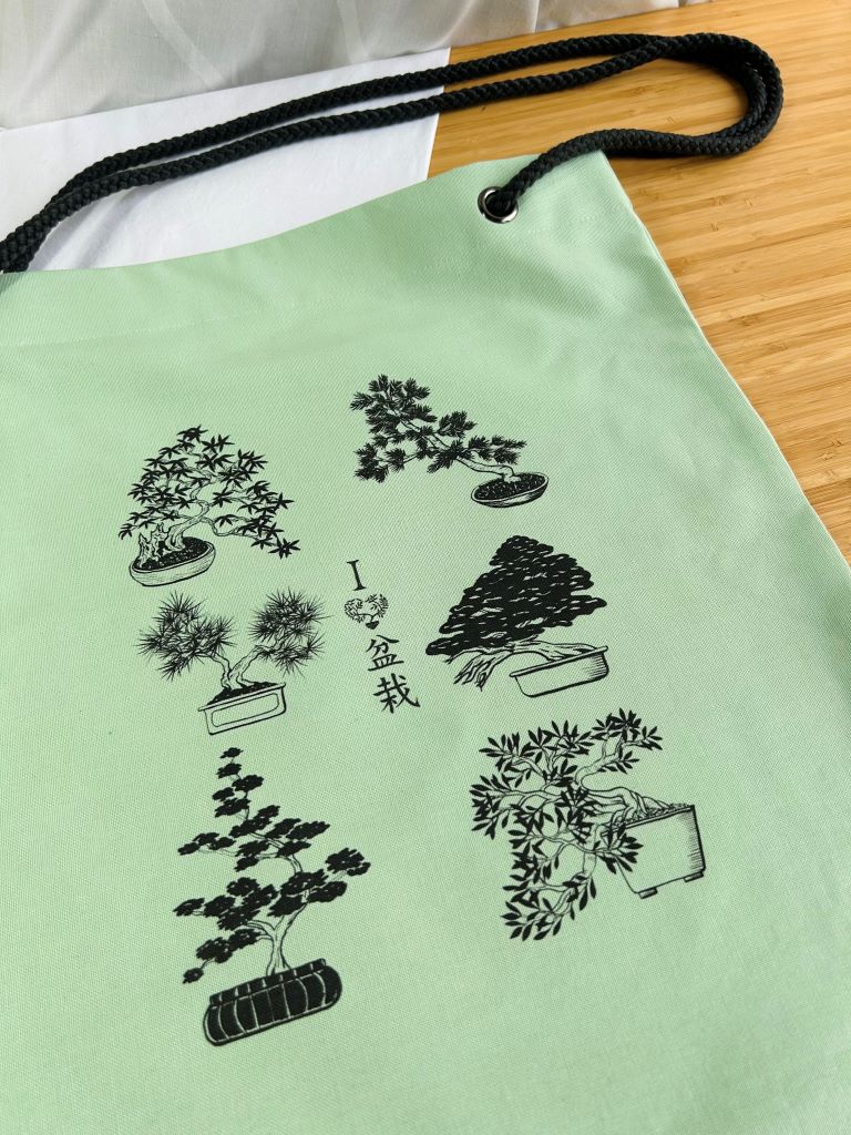 nákupní taška "Bonsai lover" se šňůrovými uchy