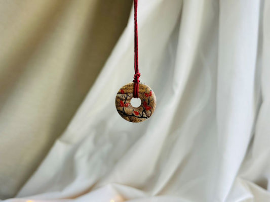 náhrdelník donut "Šípkový čaj" jaspis