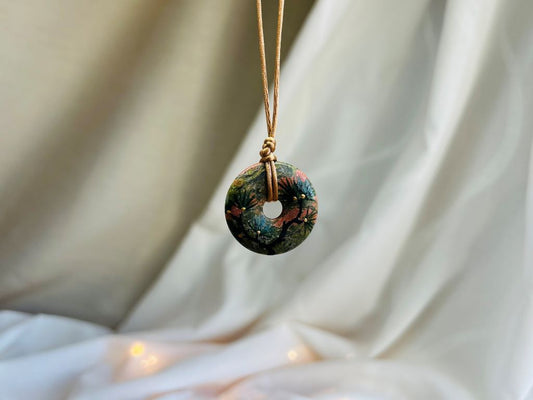 náhrdelník donut "Dlouhověká borovice" unakit (epidot)