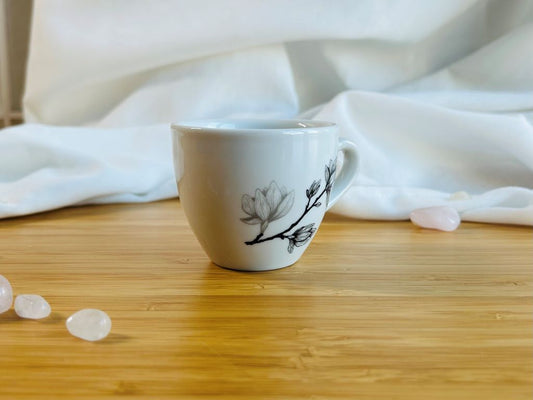 hrneček na espresso "Magnolie" se stříbrnou 90 ml