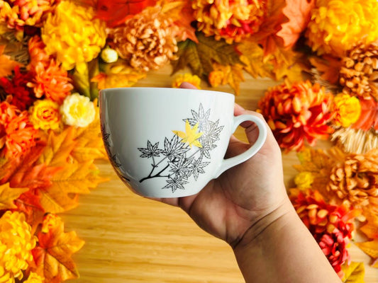 hrnek široký "Javory" se zlatou 480 ml