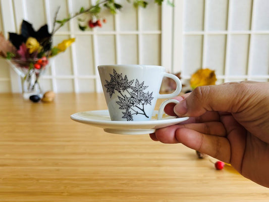 espresso hrneček s podšálkem "Javory" se zlatou 45 ml