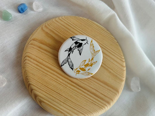 keramická brož "Jezerní drahokamy aneb koi kapříci "