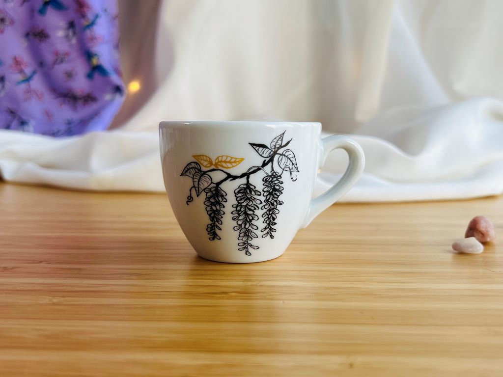 hrneček na espresso "Vistárie" se zlatou 90 ml