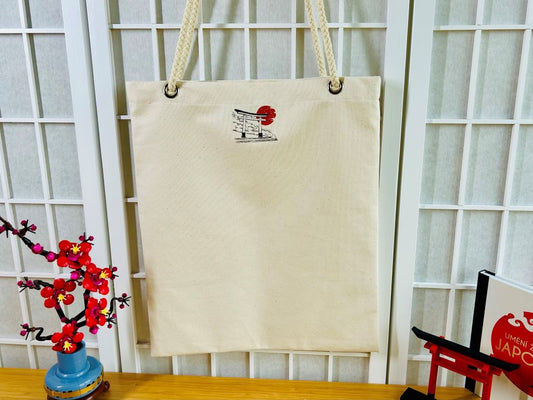 nákupní taška "Japonský hrad" se šňůrovými uchy