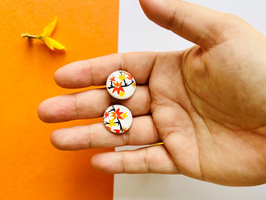 keramické náušnice "Podzimní večer"