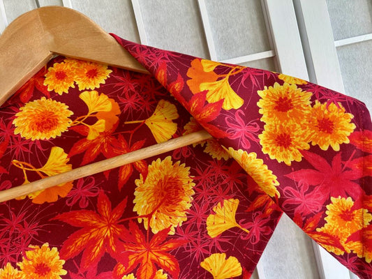 malý šátek "Park v barvách podzimu" 52x52 cm