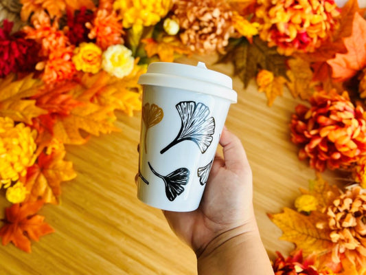 hrnek To Go "Ginkgo listy" se zlatou 300 ml