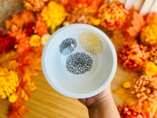 miska velká "Chryzantéma" se zlatou průměr 16 cm