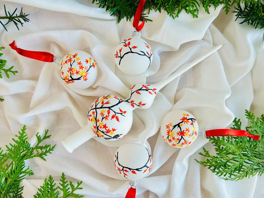 sada vánočních ozdob "Podzimní večer s šípky" se špičkou