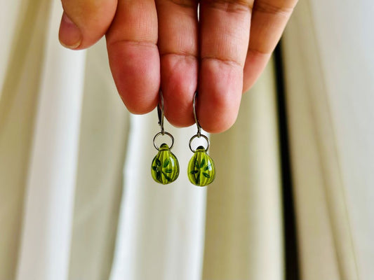 náušnice skleněné "Bambusový háj"