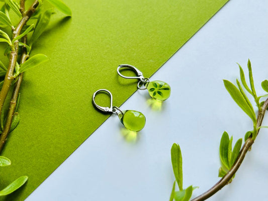 náušnice skleněné "Bambusový háj"