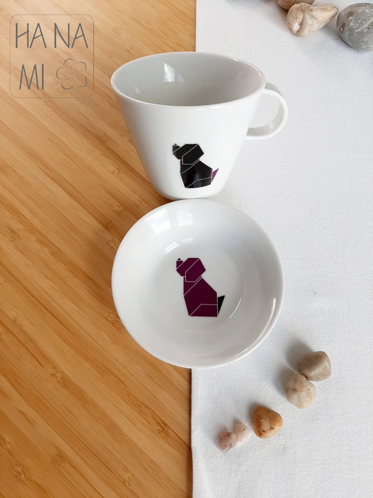 hrnek s podšálkem "Origami štěně" 150 ml