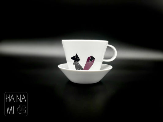 hrnek s podšálkem "Origami veverka" 150 ml
