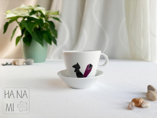 hrnek s podšálkem "Origami veverka" 150 ml