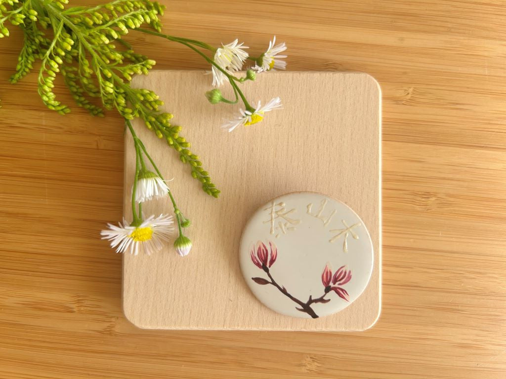 keramická brož "Vůně jarního snu"