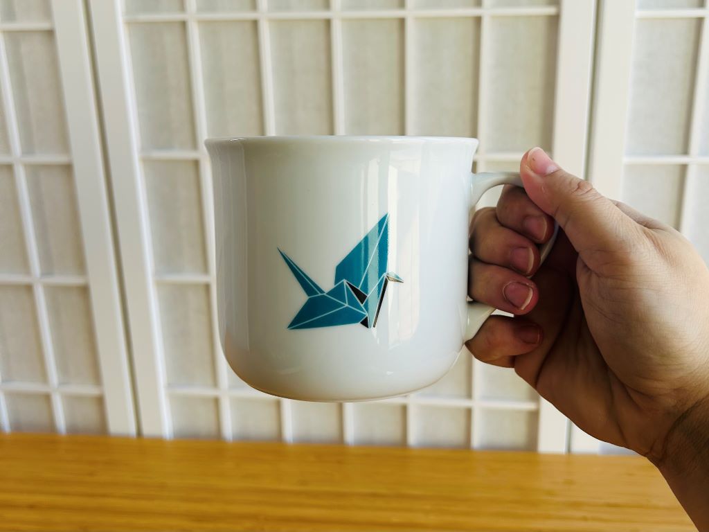 hrnek velký "Origami jeřáb" 650 ml