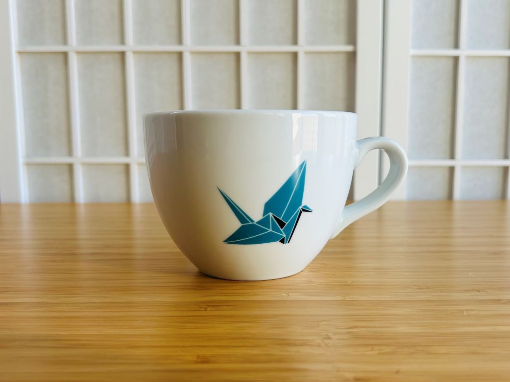 hrnek široký "Origami jeřáb" 480 ml