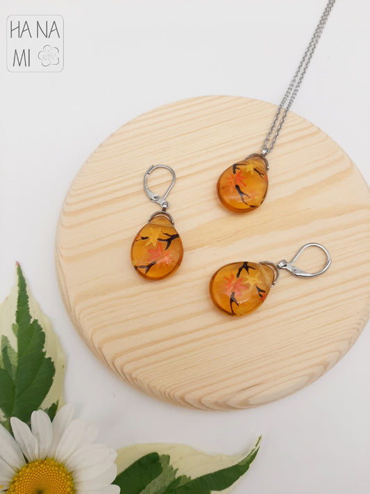 sada skleněných šperků "Podzimní večer"