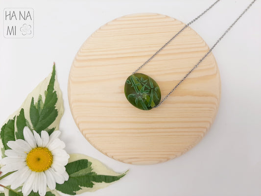 velký náhrdelník skleněný "Bambusový háj"