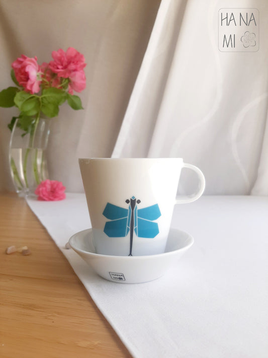 hrnek s podšálkem "Origami vážka" 200 ml