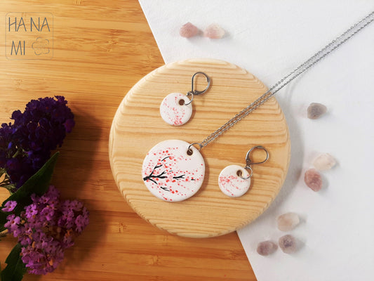 sada keramických šperků "Ráno pod sakurou"