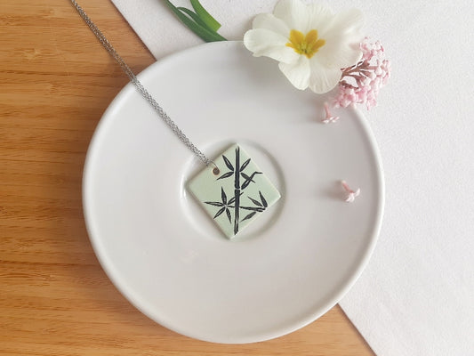 keramický nádrdelník "Bambusový háj"