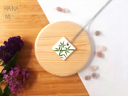 keramický nádrdelník "Bambusový háj"