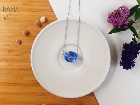 velký náhrdelník skleněný "Lotosové jezírko"