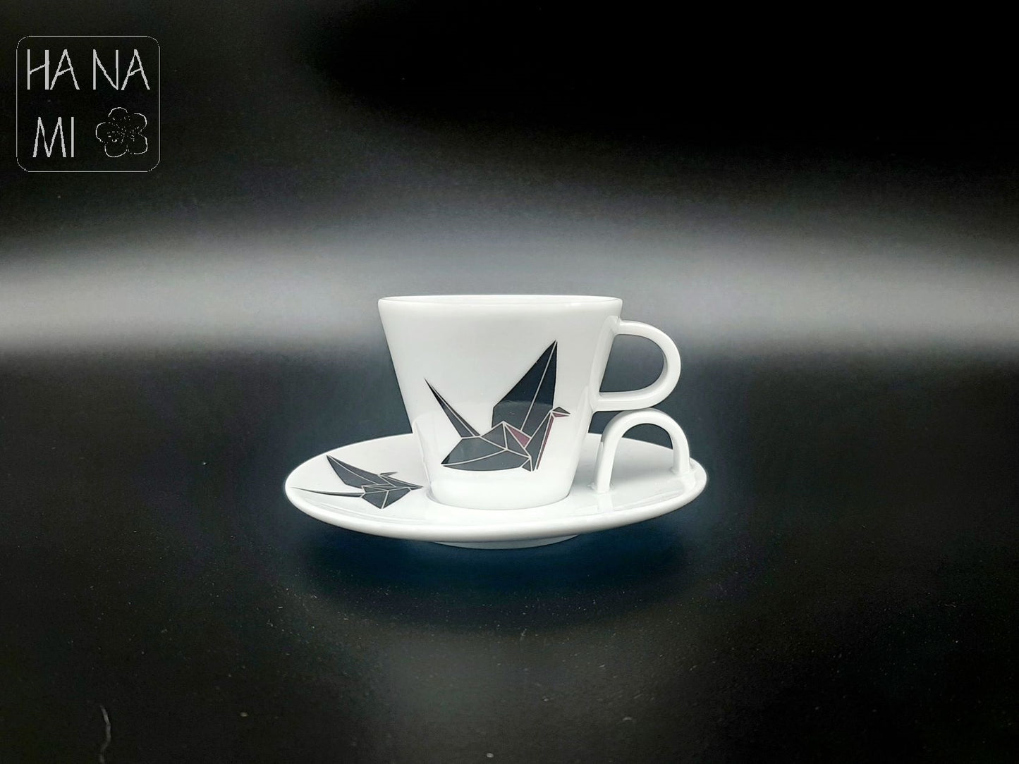 hrneček na espresso "Origami jeřáb" s podšálkem 45 ml