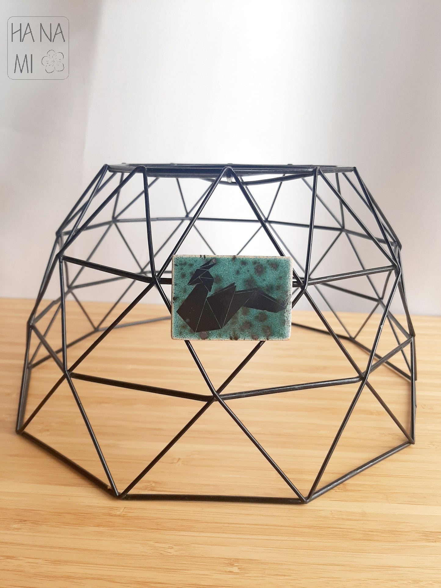 keramická brož tyrkysová "Origami drak"