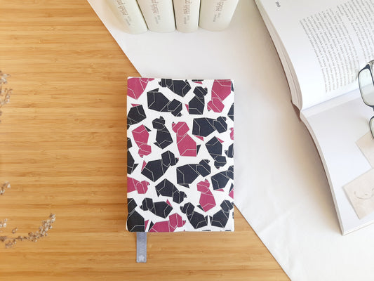 obal na knihu "Origami štěně bordó" malý