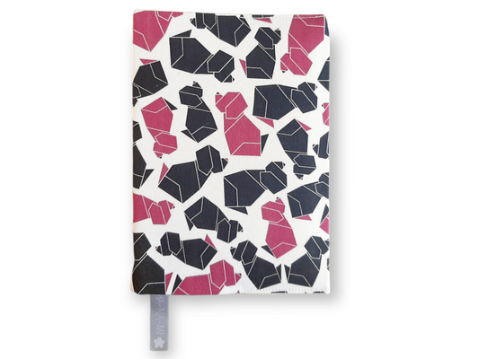 obal na knihu "Origami štěně bordó" malý