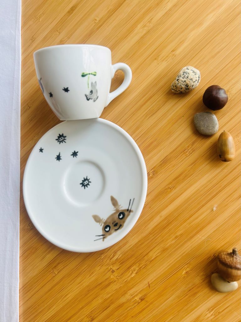 malý hrnek s podšálkem "Totoro" 90 ml