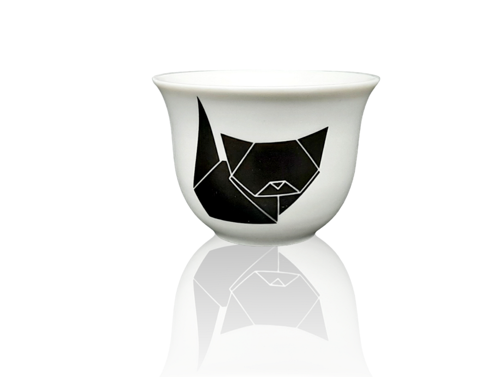 pohárek na saké a čaj "Origami kočka" 50 ml