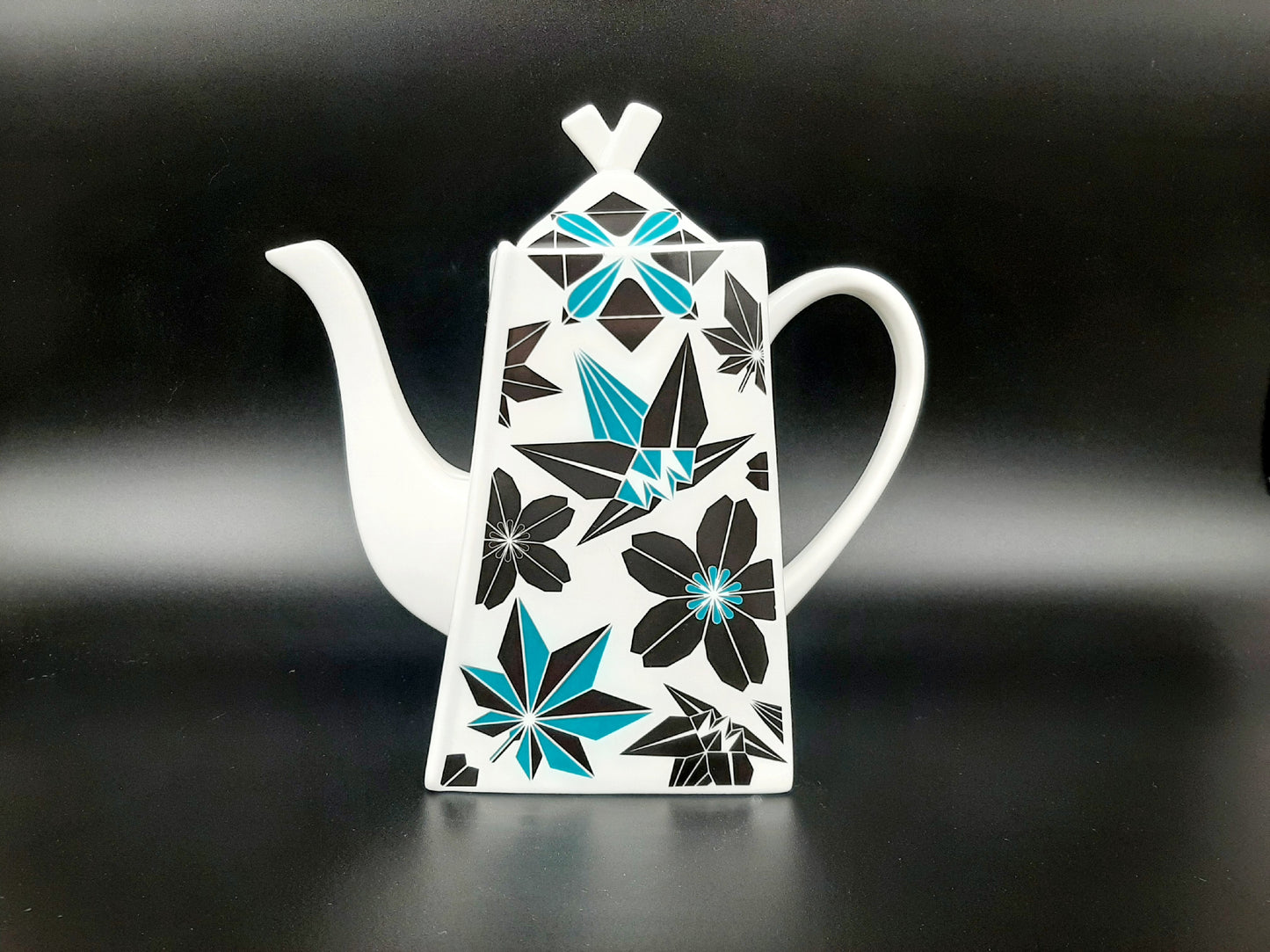 Kubistická čajová souprava "Origami FLORAL" vintage