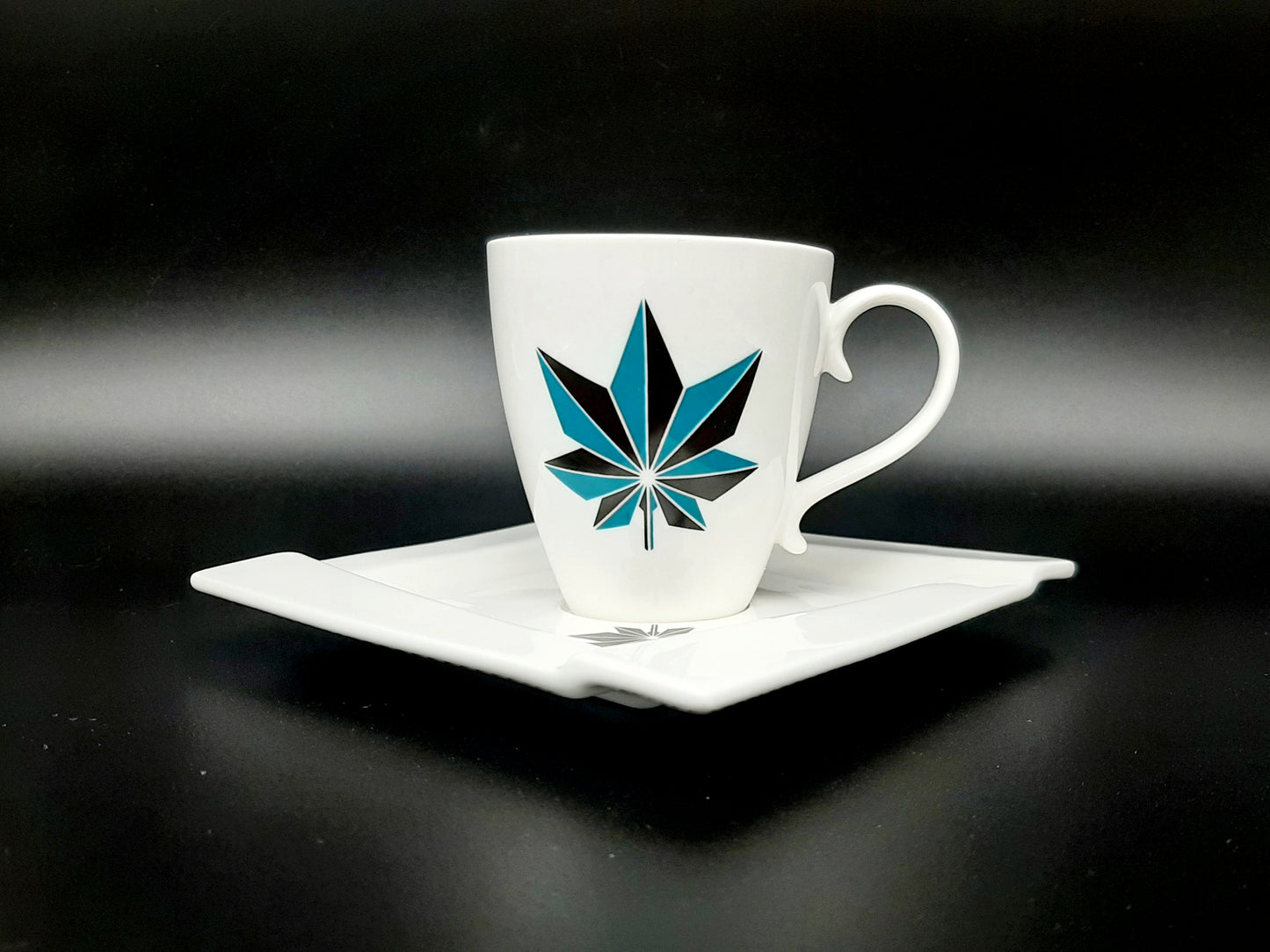 Kubistická čajová souprava "Origami FLORAL" vintage