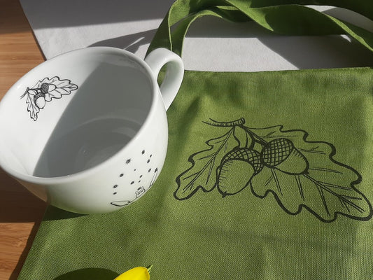 nákupní taška "Totoro" se zipem a vnitřní kapsou