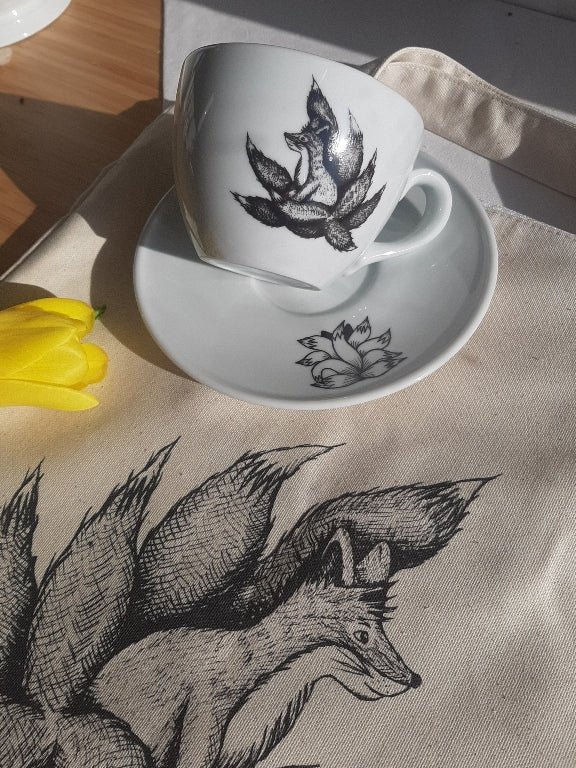 nákupní taška "Kyuubi no Kitsune" se zipem a vnitřní kapsou