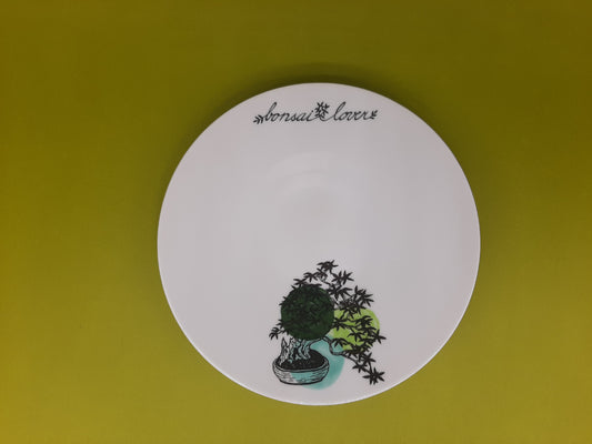 talíř dezertní "Bonsai lover" barevný průměr 20 cm