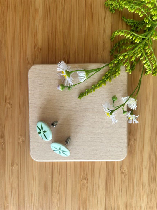 keramické náušnice "Bambusový háj"