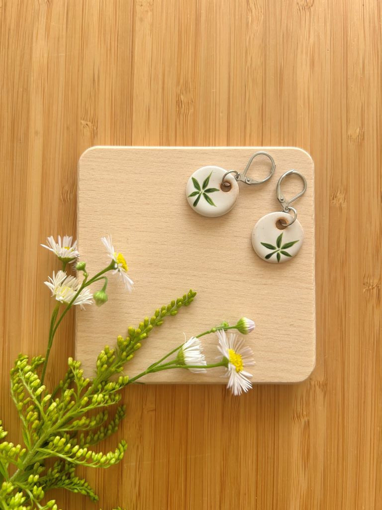 náušnice keramické visací "Bambusový háj"