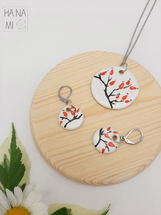 sada keramických šperků "Šípkový čaj"