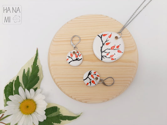 sada keramických šperků "Šípkový čaj"