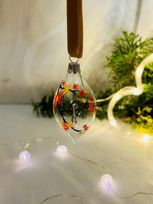 vánoční oliva "Podzimní večer" čirá 8 cm