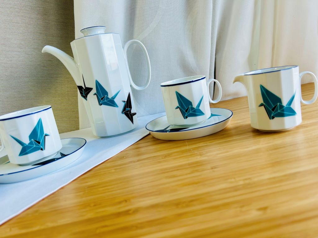 Vintage čajová souprava "Origami jeřáb" Rosenthal